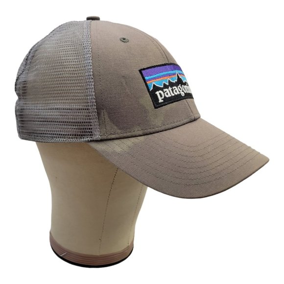 Patagonia Logo Patch Mesh Snapback Cap Trucker Gray Baseball Adjustable Hat - Picture 2 of 11